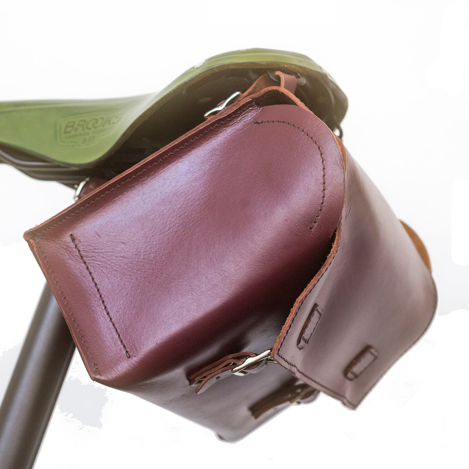 Large Leather Bag Saddle / Handlebar Bicycle 23cm x 19.5 x Etsy