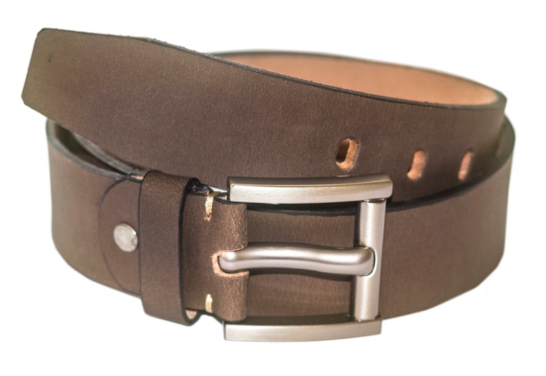 Full Grain Top Leather Belt Women Men Unisex Size 36 38 40 42 44 MAT BROWN SALE