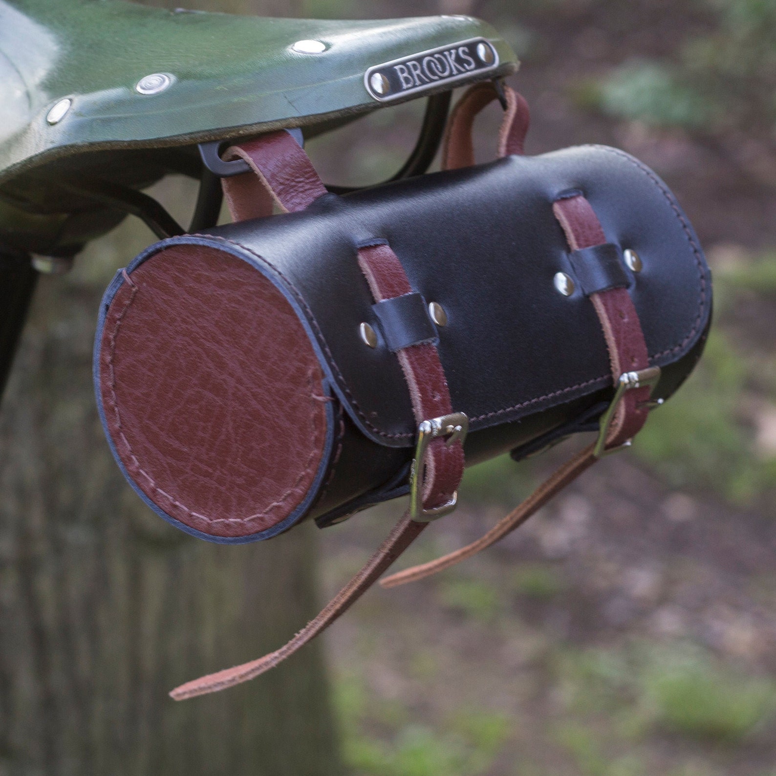 Classic Bicycle Roll Tool Bag Real Leather Seat Frame Etsy