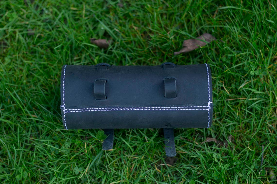 Bicycle Roll Tool Bag Real Leather Vintage Retro Bicycle in Etsy