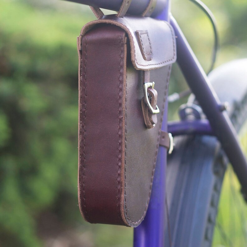 Leather Frame Bag for Bicycle Bike Triangular Bag Etsy
