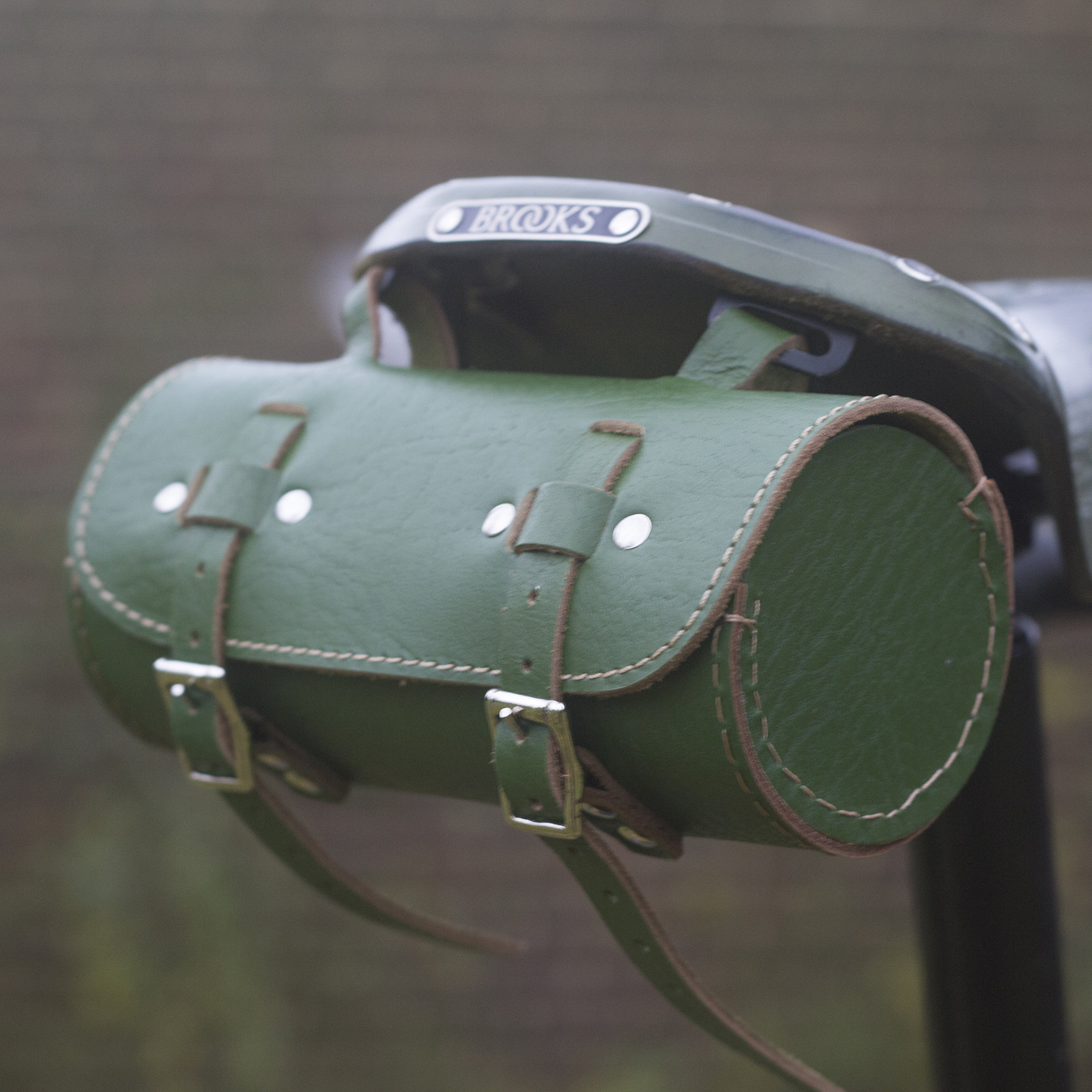 Bike Roll Tool Bag Real Leather in GREEN Seat Frame Handlebar Etsy