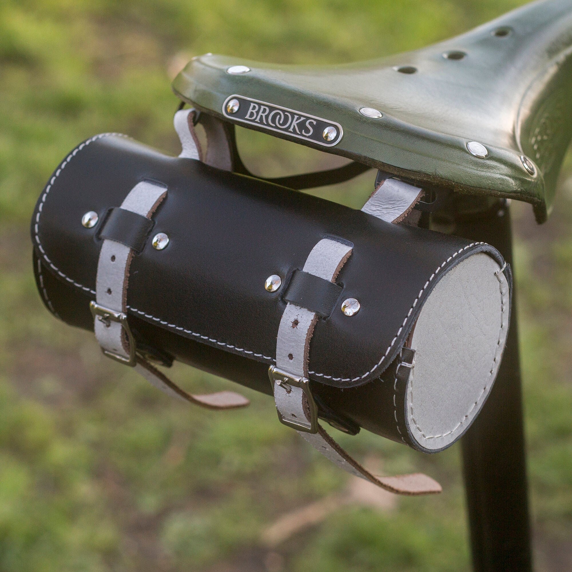 Classic Bicycle Roll Tool Bag Real Leather Seat Frame Etsy