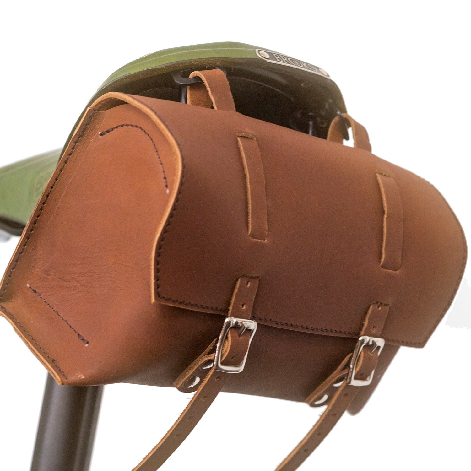 Large Genuine Leather Bicycle Bag Saddle Handlebar VINTAGE Etsy