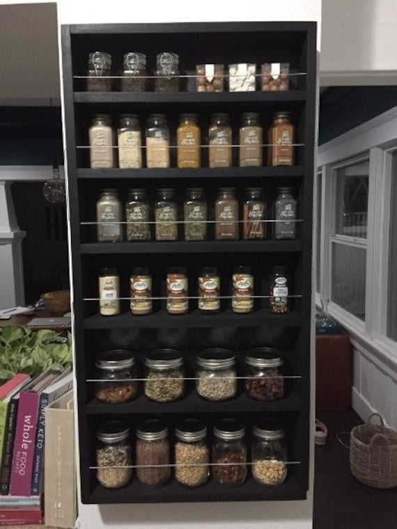 Pantry door spice rack