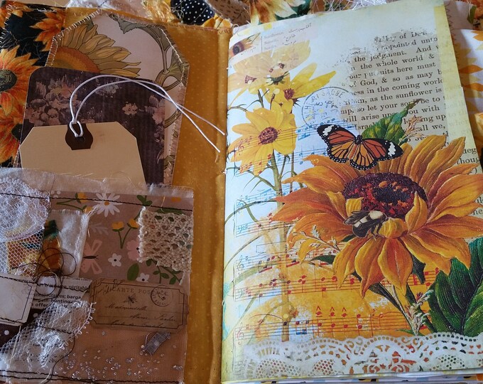 Sunflower Journal Nature Journal Soft Cover Journal Fabric Etsy