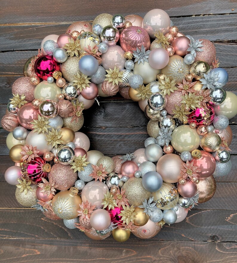 Shades of Pink Wreath Holiday Christmas Year Round Gifts Etsy