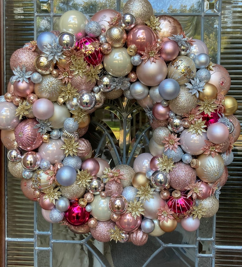 Shades of Pink Wreath Holiday Christmas Year Round Gifts Etsy