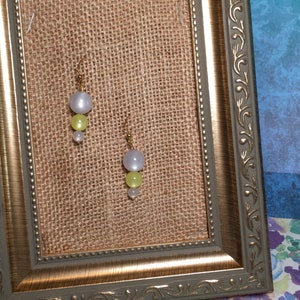 Beaded Dangle Earrings, Upcycled Vintage