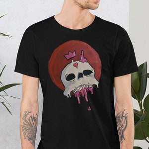 Originele schedel T-shirt - Graphic tee -(Skull Rising) Design door Skribblz Unisex shirt- 100% katoen