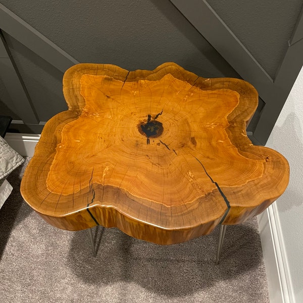 Cypress Slab Live Edge Table Etsy