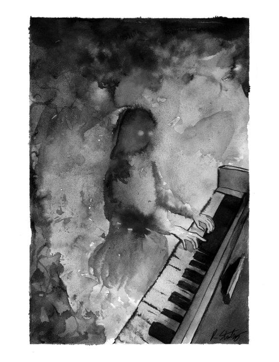 Imprimer La Fille Fantome 85 X 11 Au Piano Etsy