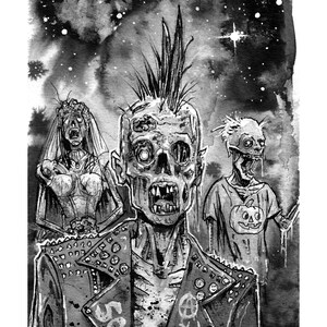 Oryginalna ilustracja - Zombie Punks