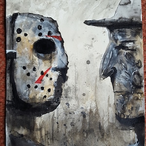 Original illustration - Freddy vs Jason