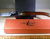 Laguiole Origine Garantie vintage pocket knife with nice Leg shaped wood handle