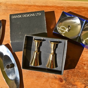 Choose Danish Modern Candle Holder Sets | Dansk Brass Candle Holders | All Made in Denmark | 1960's and 1970's Vintage Decor | Midcentury