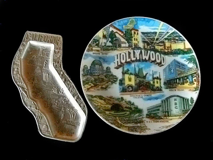 Midcentury California Souvenirs Hollywood Porcelain Plate Etsy
