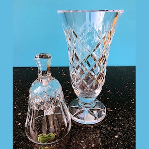 Waterford Irish Crystal | Blown Glass Made in Ireland | Lismore Pattern Bell | Kinsale 7&quot; Vase | Irish Crystal | Vintage Crystal