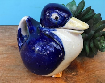 Duck Creamer/ Sauce Keeper | Made in Japan | Blue Duck with White Breast | Vintage -  Possibly Pre-1940 |