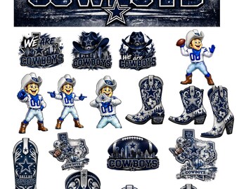 17 Dallas Football Western PNG Bundle | Cowboy Boots, Texas, Mascot, Football, Digital Download, 300 DPI