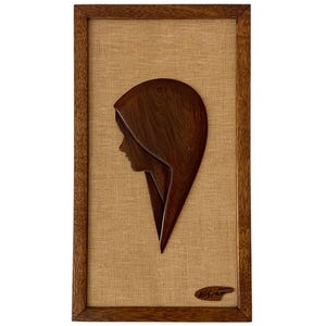 Mid Century TEAK Wood Woman Wall Hanging