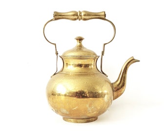 Beautiful Brass Teapot | Brass Kettle | Boho Brass Decor | Mid Century Mod