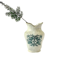 Antique TEAL Transferware Vase | Classic | Made in England