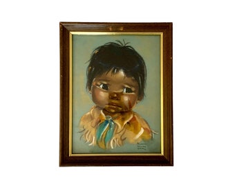 Original AUDREY YOUNG OPPEL Pastel | Canadian Indigenous Art | Children of the North