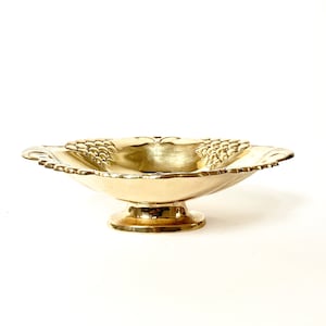 Brass Pedestal Bowl | Brass Bowl with Grape Design