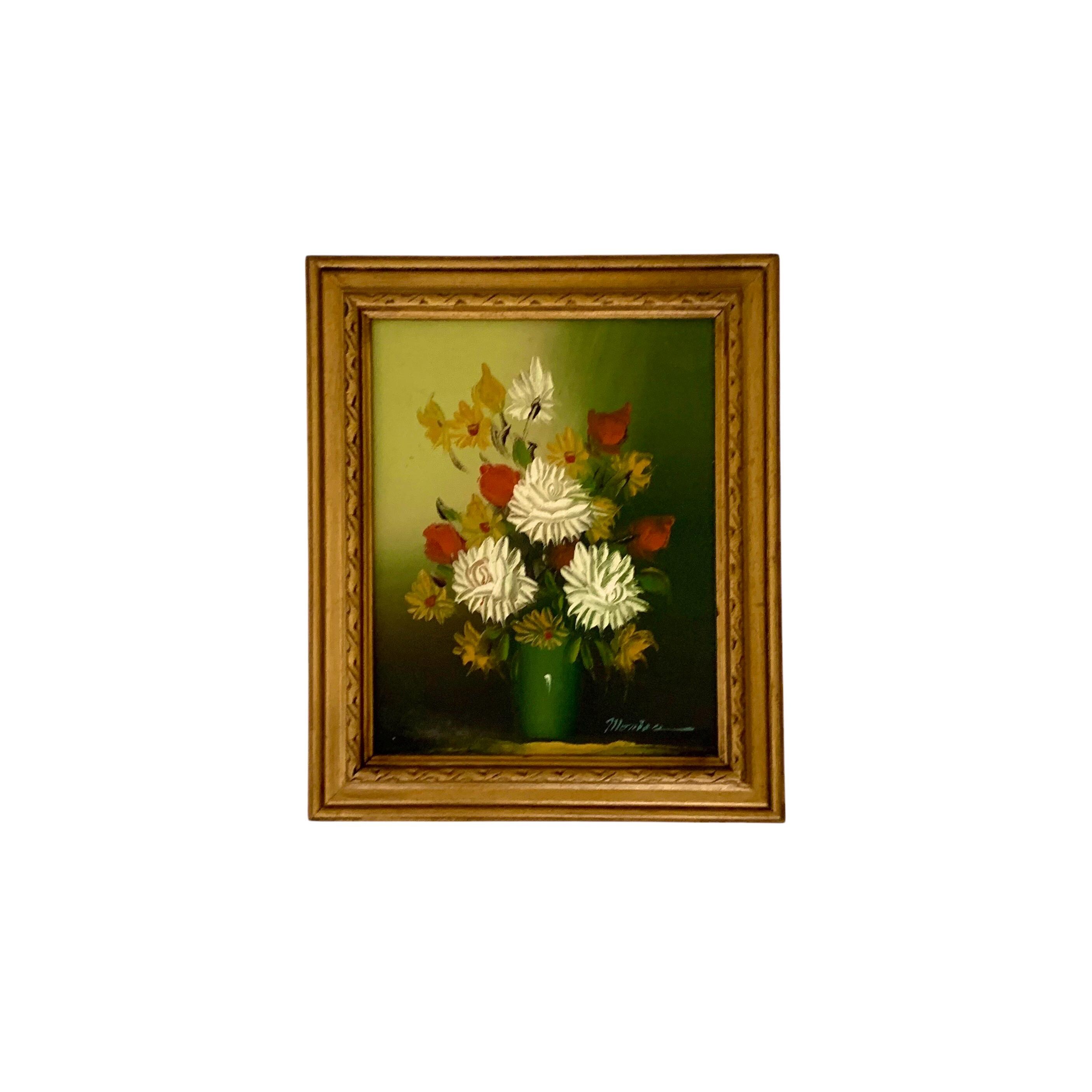 Vintage Floral Still Life Oil on Canvas - Signed - Etsy