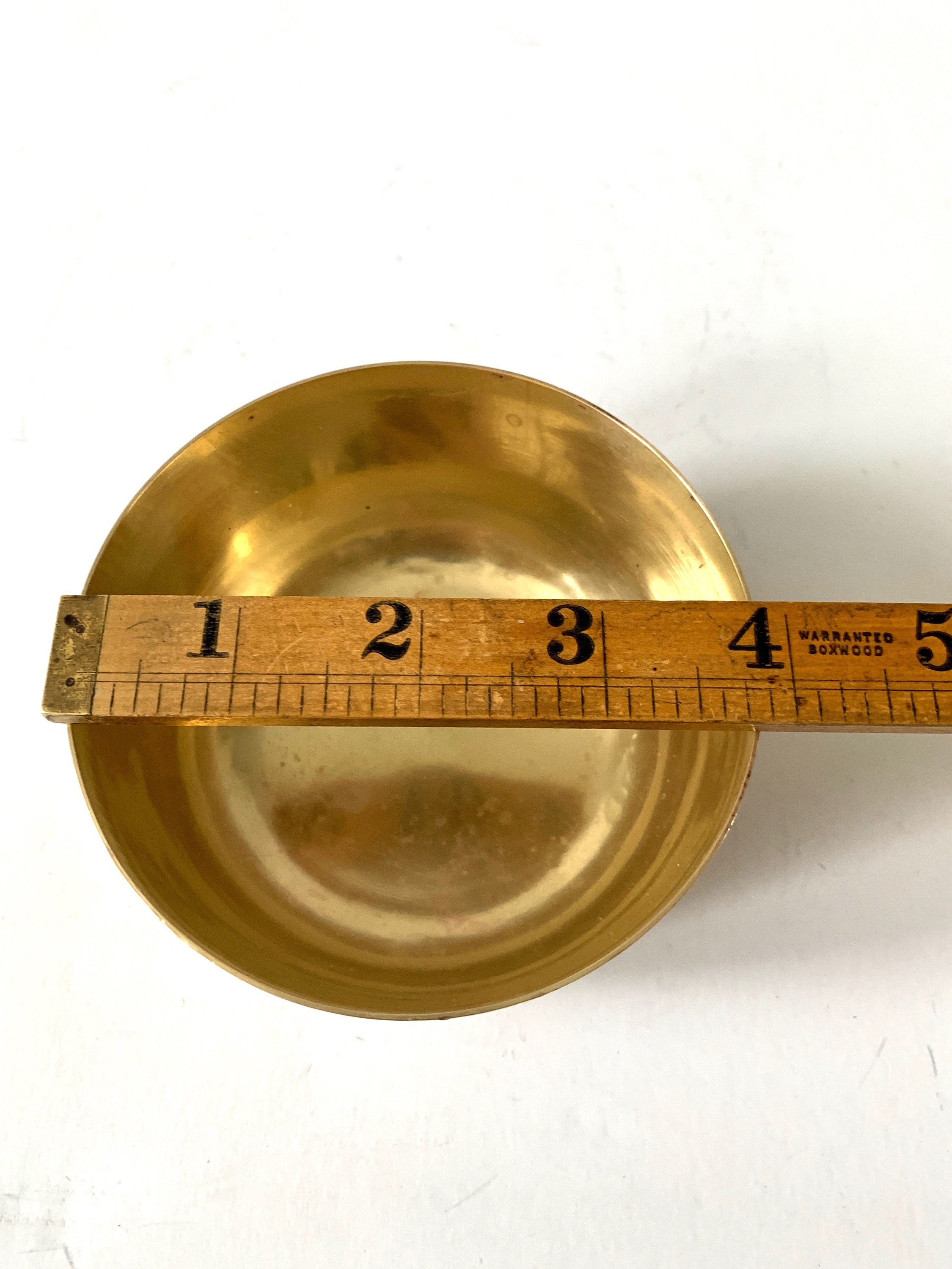 Vintage Etched Brass Bowl Made in India Etsy