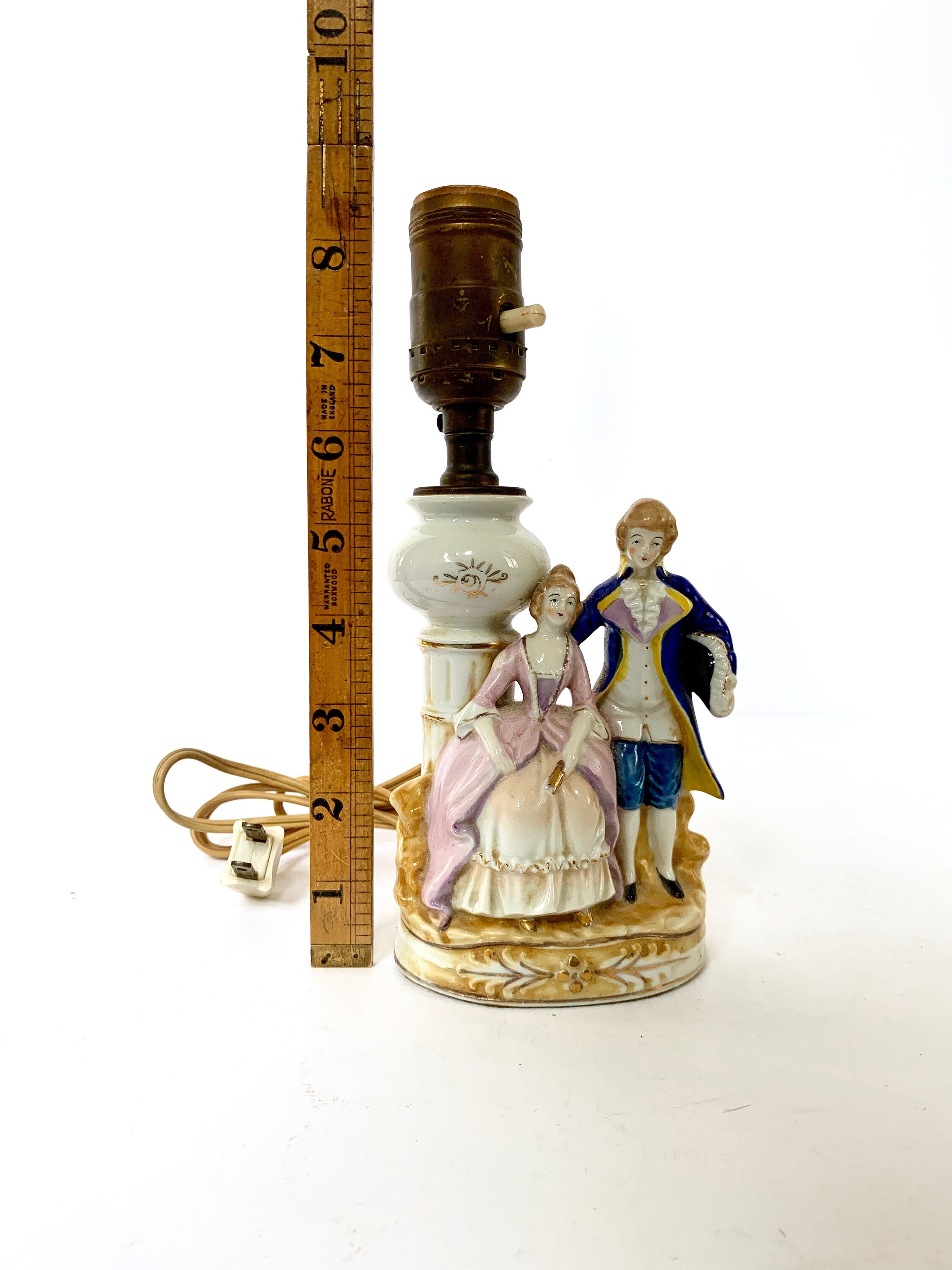 Stunning Pair Vintage Porcelain Figurine Accent Lamps With Etsy