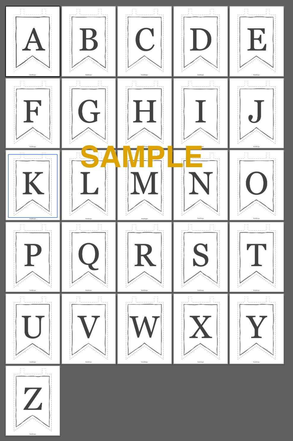 Alphabet Lettre A Imprimer Pour Banderole Grandes majuscules Lettres de bannière imprimables Alphabet - Etsy Canada