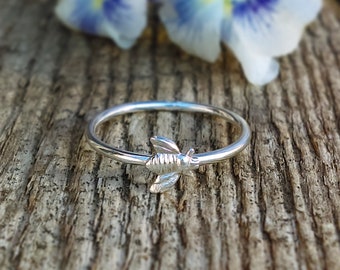Tiny Bee Ring, Stackable Bee Ring, Sterling Silver Ring, Silver Stacker, Simple Silver Bee Ring, Minimalist, Honey Bee Jewelry, Entomology