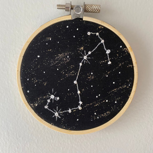 Zodiac Constellation Embroidery Hoop I Personalized Wall Art I Gift for Her I Gift for Him I Christmas Gift I Unique Gift I Astrology Lover