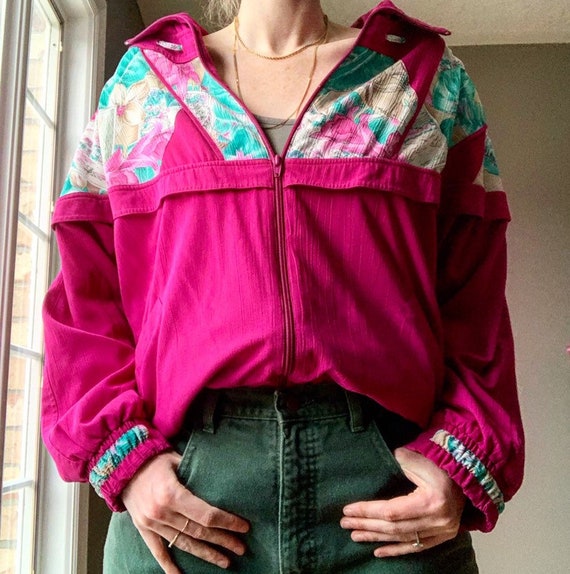 Vintage Floral Jacket - Vintage Windbreaker - Flor