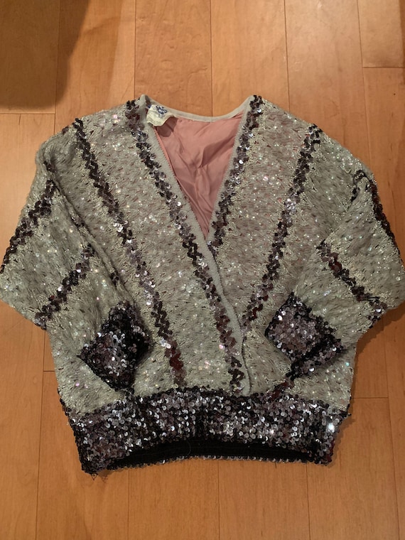 Vintage Sequin Crop Top - Sequin Top - Vintage Spa