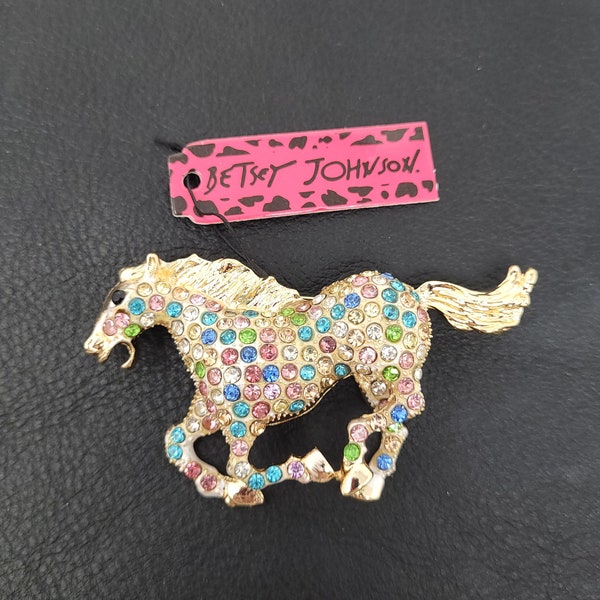 Betsey Johnson Multicolored Horse Pendant/Brooch