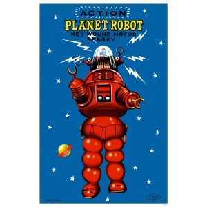 Action Planet Robot  Tin Sign