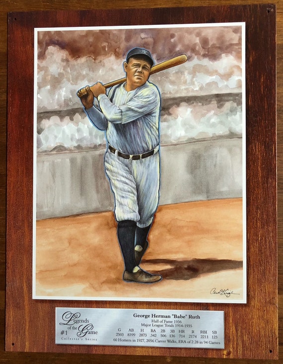 Babe Ruth Legends of the Game #1 Retro Tin Sign - Etsy display picture 1
