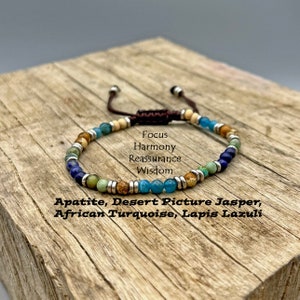 Gemstone Diffuser Bracelet: Apatite, Jasper, Turquoise, Lapis Lazuli