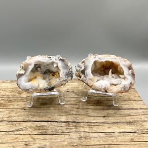 Polished Mexican Geode Pair: Collector Display Specimens (5.15 oz)