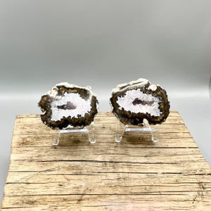 Polished Mexican Geode Pair: Collector Display Specimens (6.7 oz)