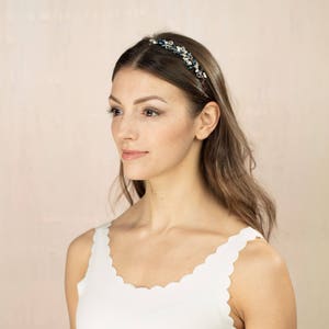 Slim pearl and crystal bridal headband or hair band Tamar Headband image 5