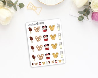 Disney Inspired Snack Stickers for Planner and Scrapbook