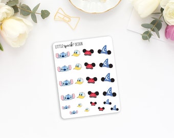 Disney Inspired Hat Stickers for Planner or Scrapbooking