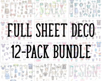 Magical Rides Disney Inspired Full Sheet Deco Bundle for Planner or Scrapbook