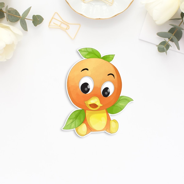 Disney Inspired Orange Bird Vinyl Sticker - GLOSSY - for Tumbler, Laptop, Scrapbook