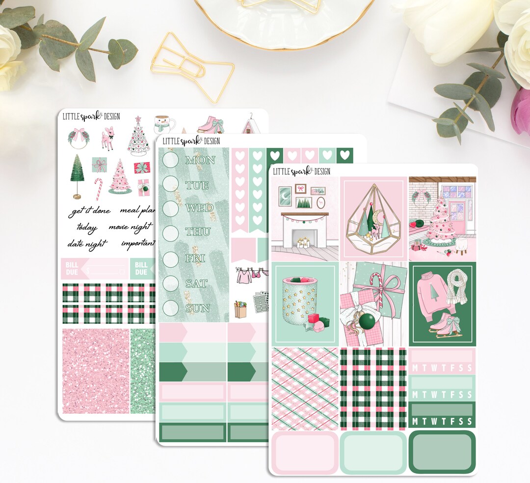 Vintage Christmas at Home Mini Weekly Planner Sticker Kit Standard ...