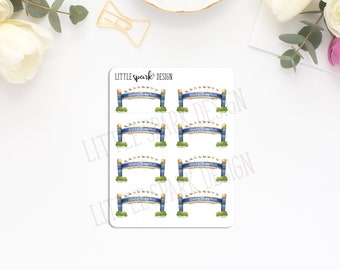Disney World Park Inspired Entrance Sign Stickers for Planner or Scrapbook